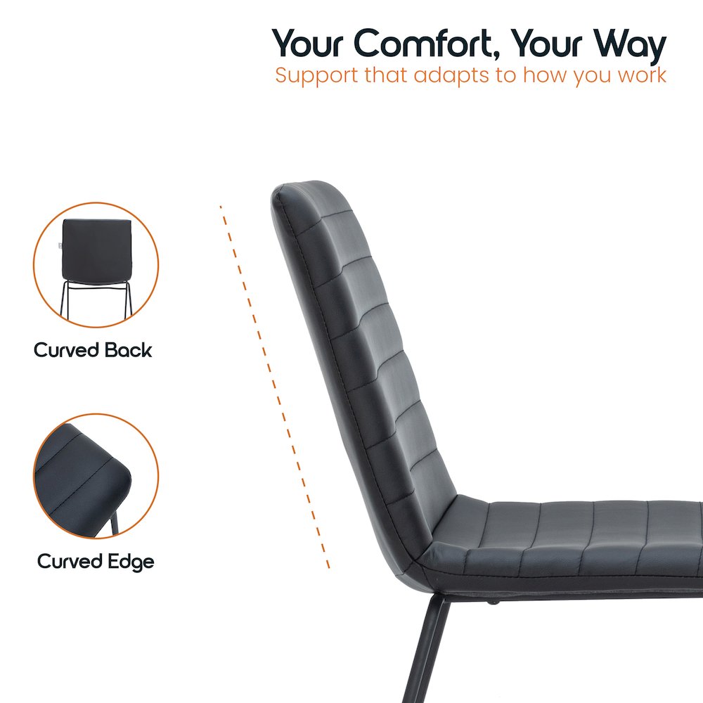 Zylar Series Office Guest Chair in Black Leather. Picture 18