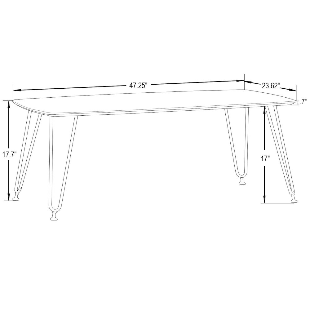 Elmwood Modern Wood Top Coffee Table With Iron Base. Picture 11