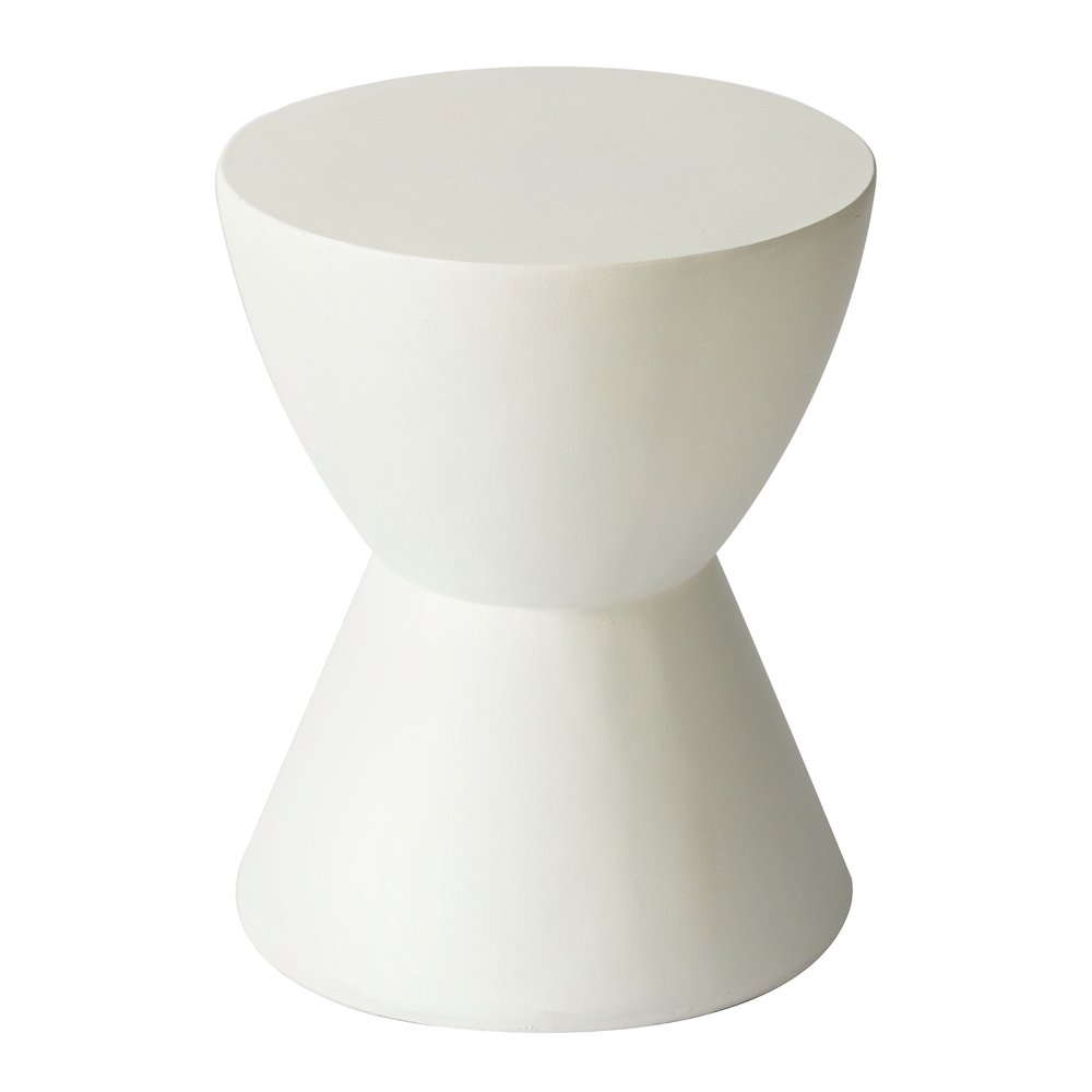 Loft Collection Fiberglass Outdoor Side Table in White. Picture 18