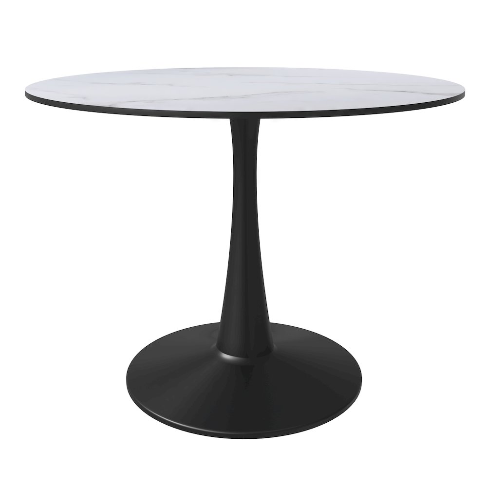 Bristol 40" round dining table Black base with marbled MDF top. Picture 15