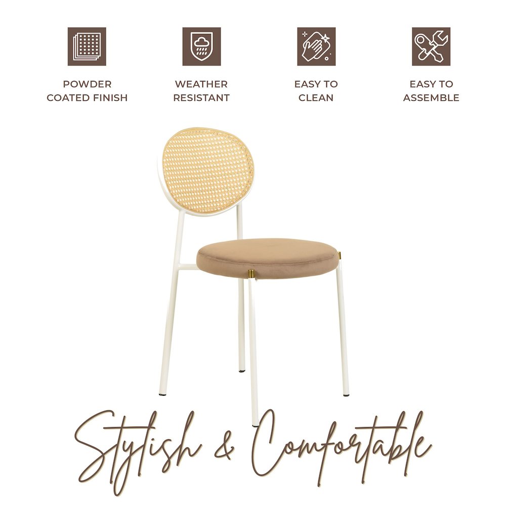 Euston Collection Modern Dining Chair White Frame In Brown. Picture 3