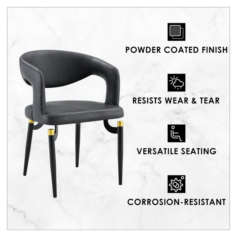 Entice Collection Modern Dining Chair in Charcoal Black. Picture 18