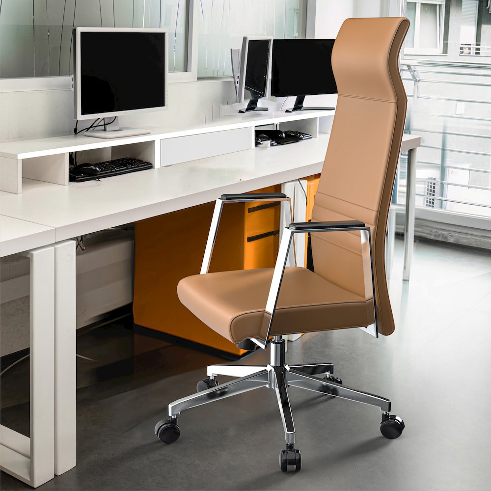Aleen High-Back Office Chair in Acorn Brown. Picture 13
