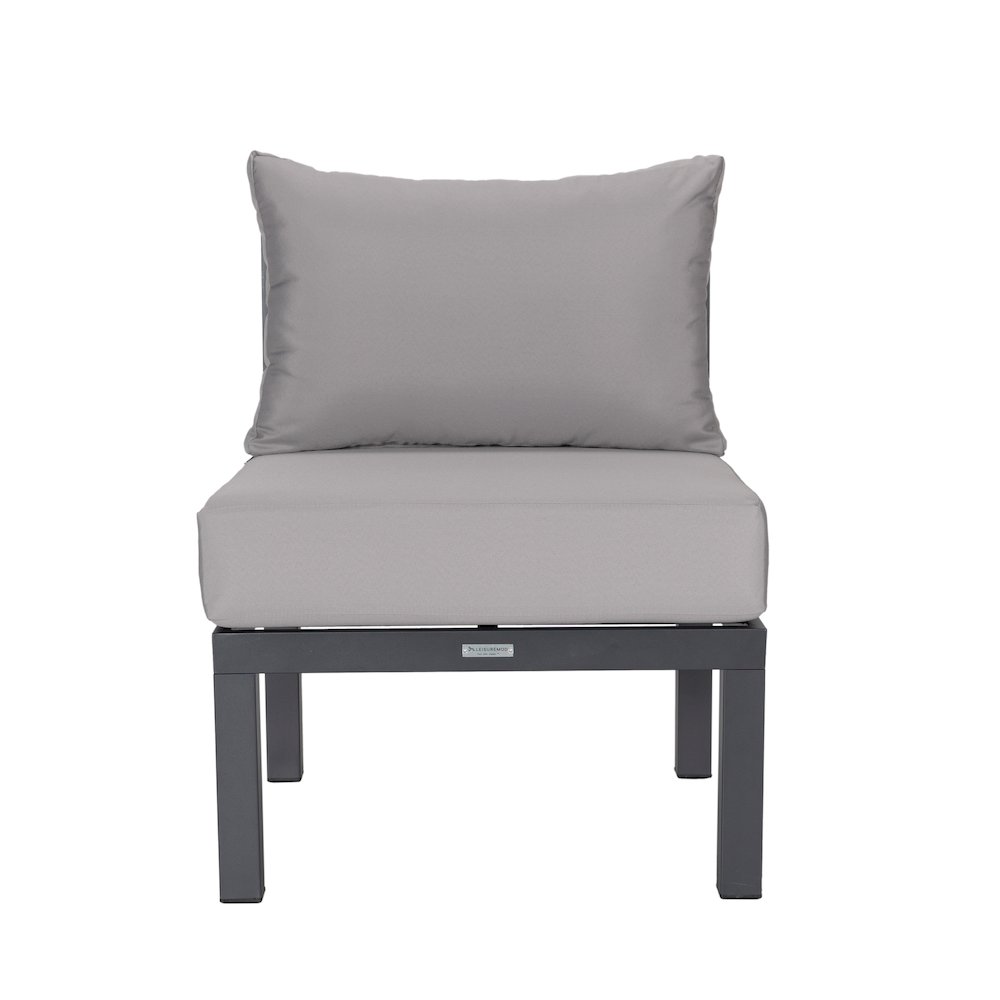 Chelsea 6-Piece Patio Sectional Black Aluminum With Cushions. Picture 5