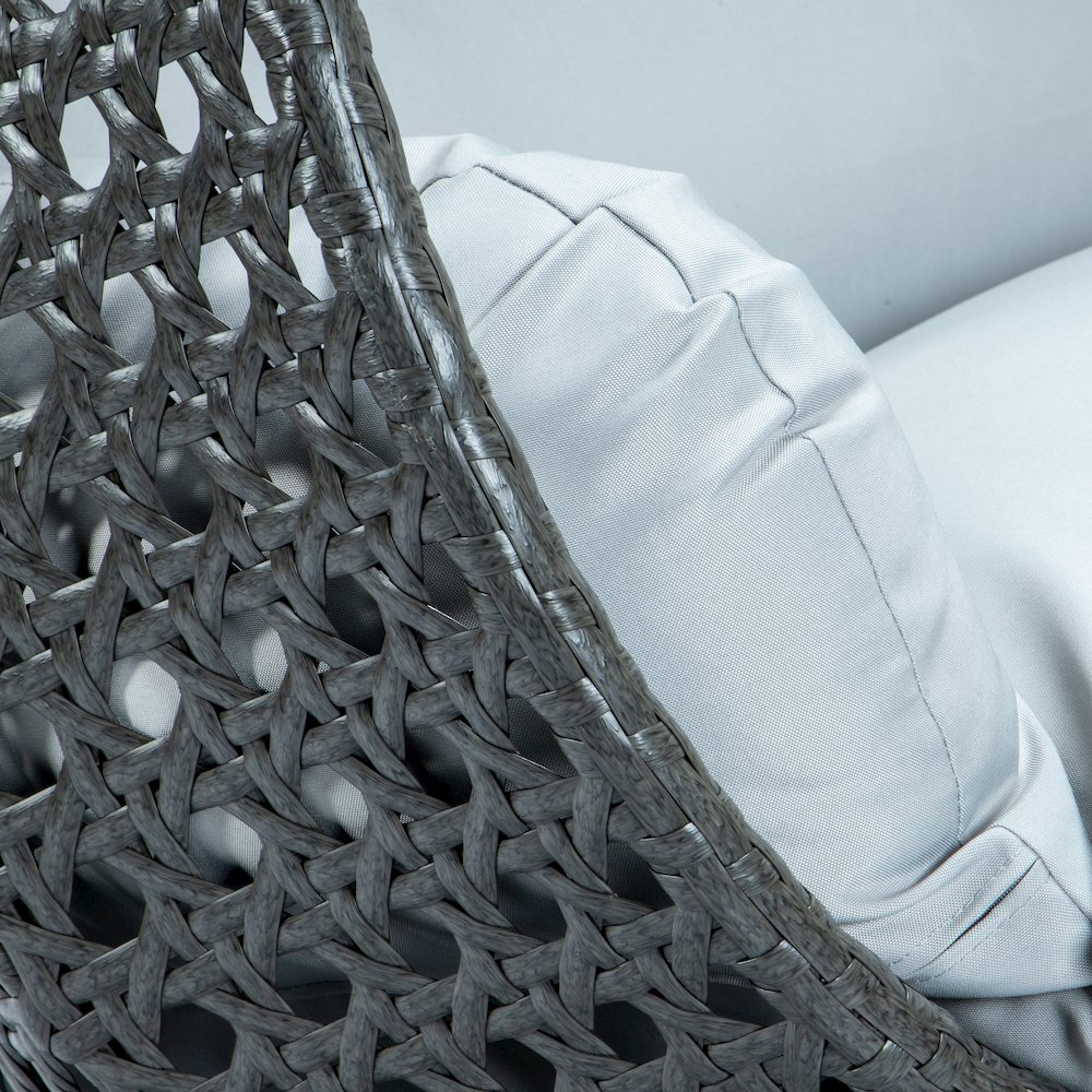 Charcoal Wicker Hanging 2 person Egg Swing Chair. Picture 7