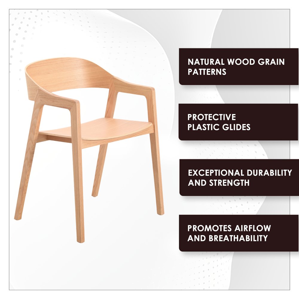 Rivo Collection Elegant Dining Chair in Natural Wood. Picture 5