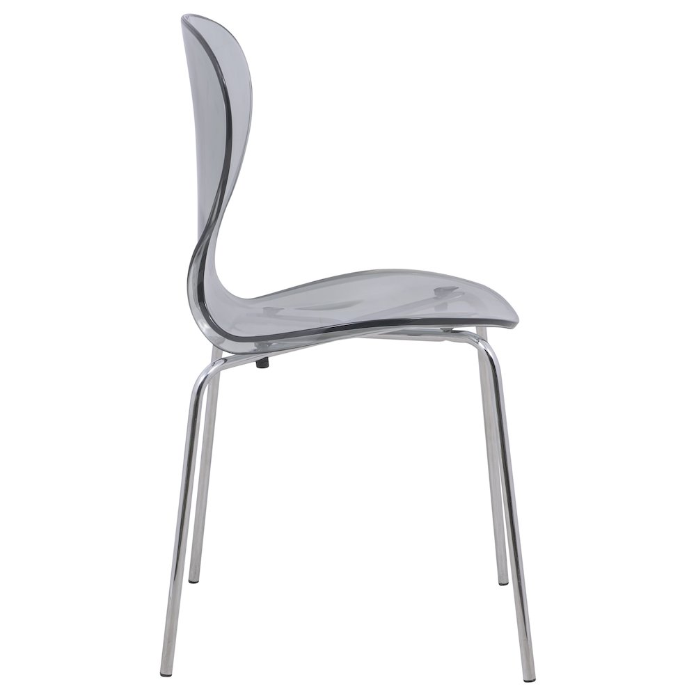 Modern Oyster Transparent Side Chair, Set of 2. Picture 5