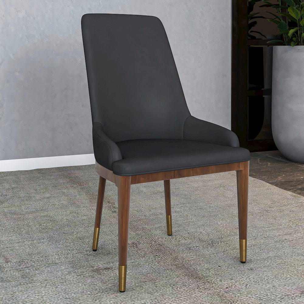 Viva Collection Modern Wooden Dining Chair in Dark Grey Set of 4. Picture 5