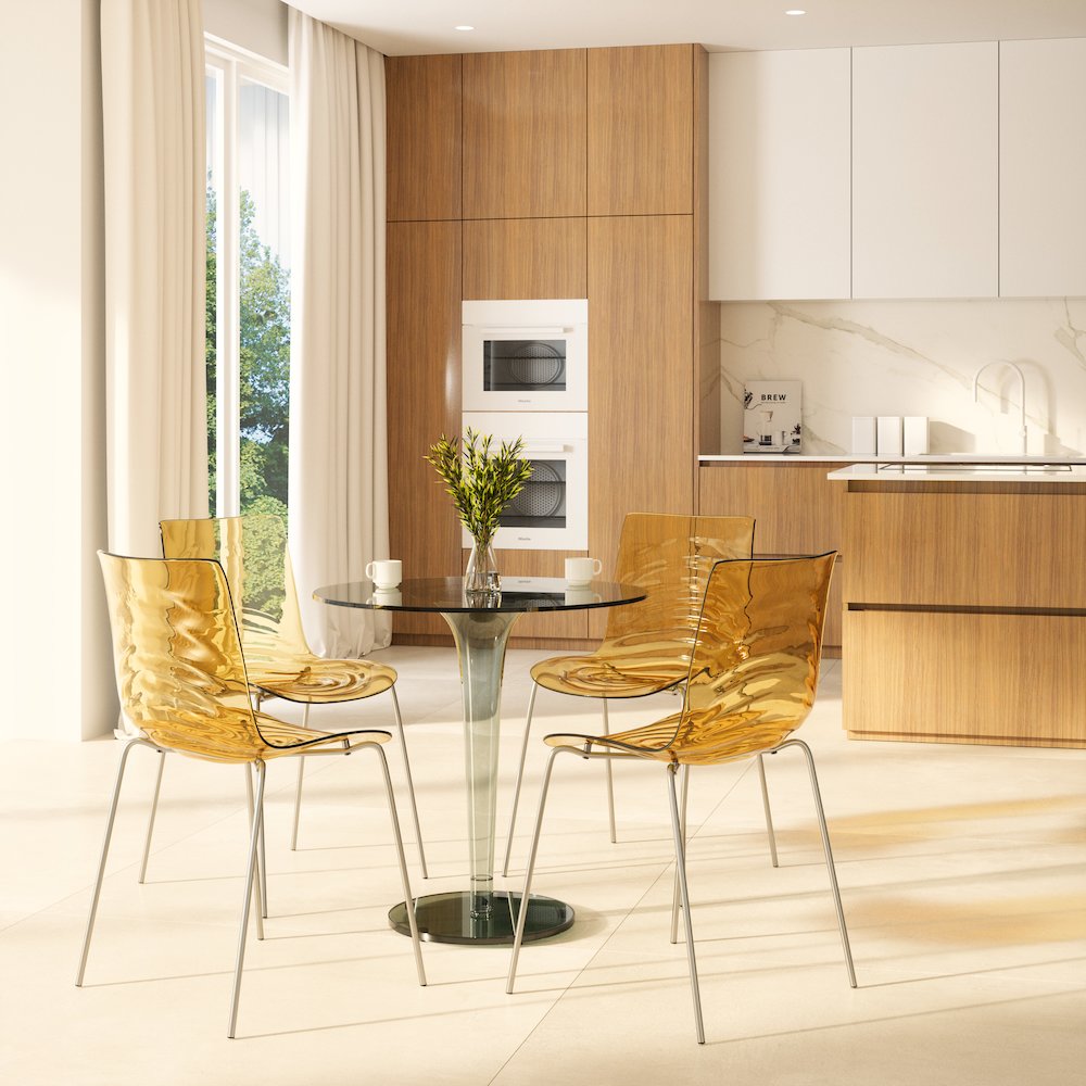 Astor Water Ripple Design Dining Chair Set of 2. Picture 2
