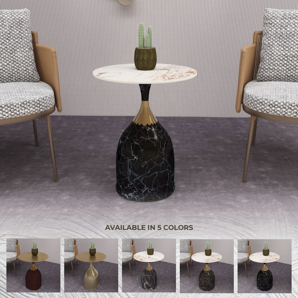 Oslo Collection Modern End Table In Stone Black. Picture 38
