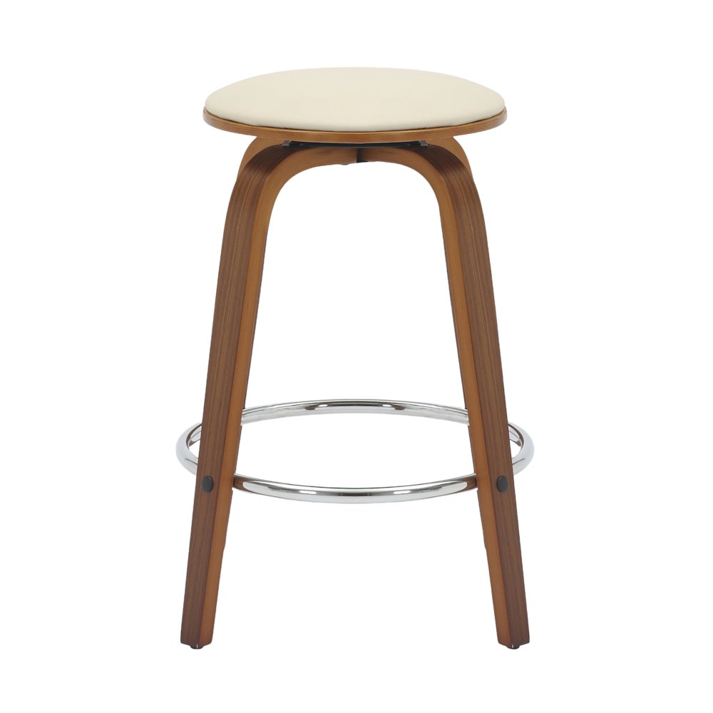 Wooden Counter Stool Pelya Collection Modern Style Walnut color in Light Taupe. Picture 2