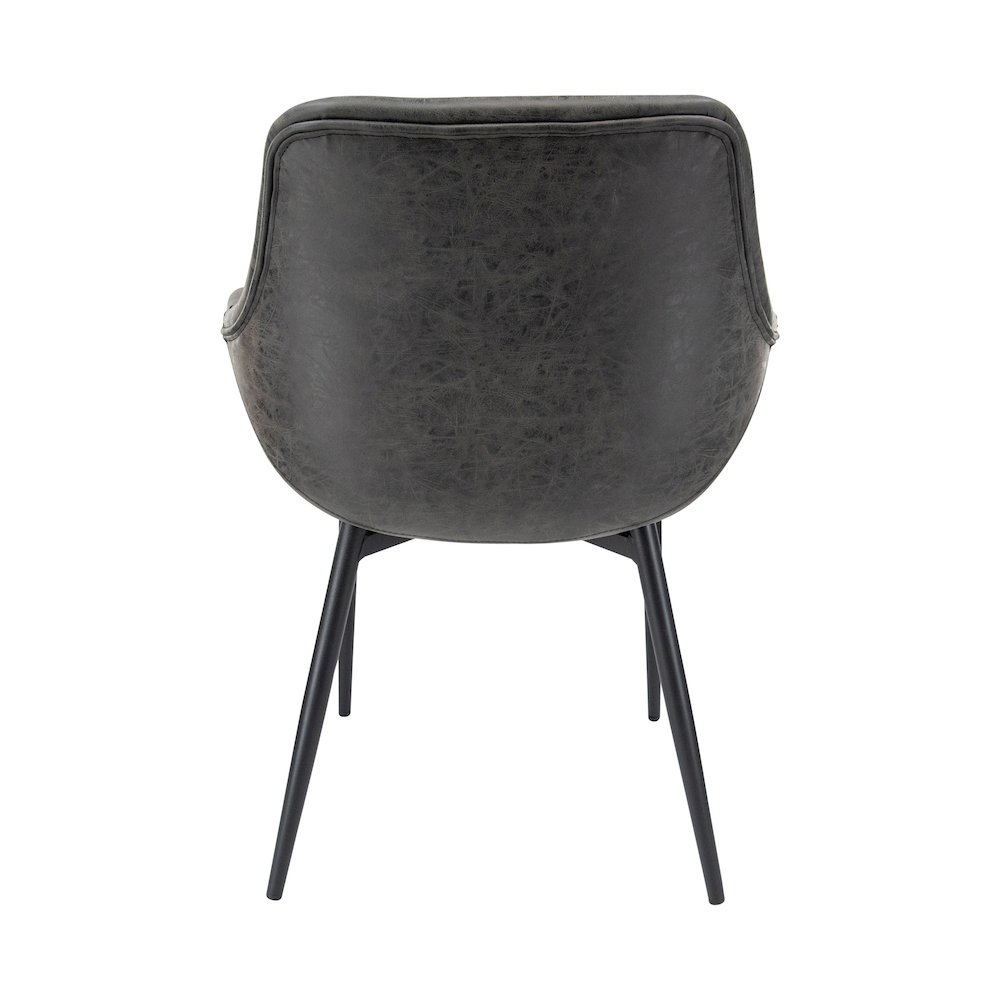 Markley Modern Leather Dining Arm Chair With Metal Legs Set of 4. Picture 9