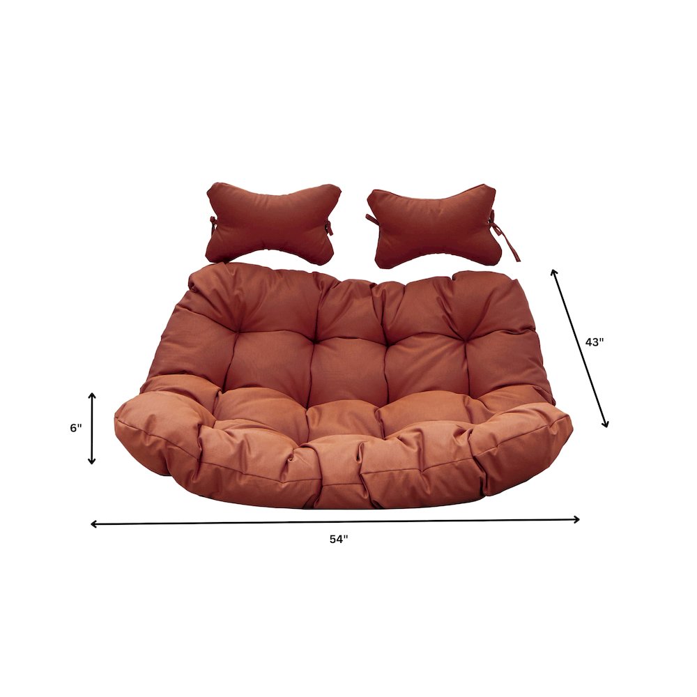 Wicker 2 Person Double Folding Hanging Egg Swing Cushion. Picture 8