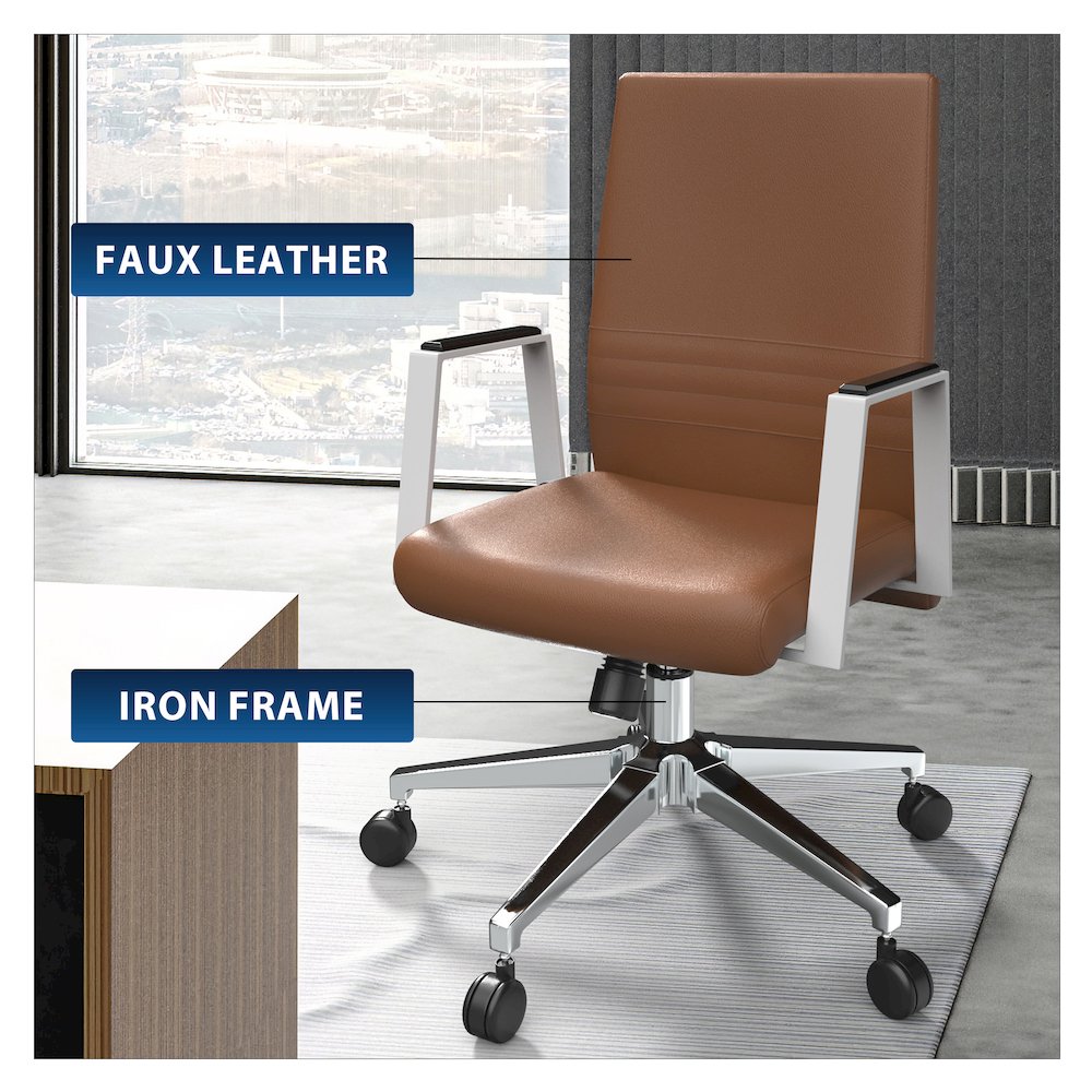 Aleen Office Chair in Dark Brown. Picture 3