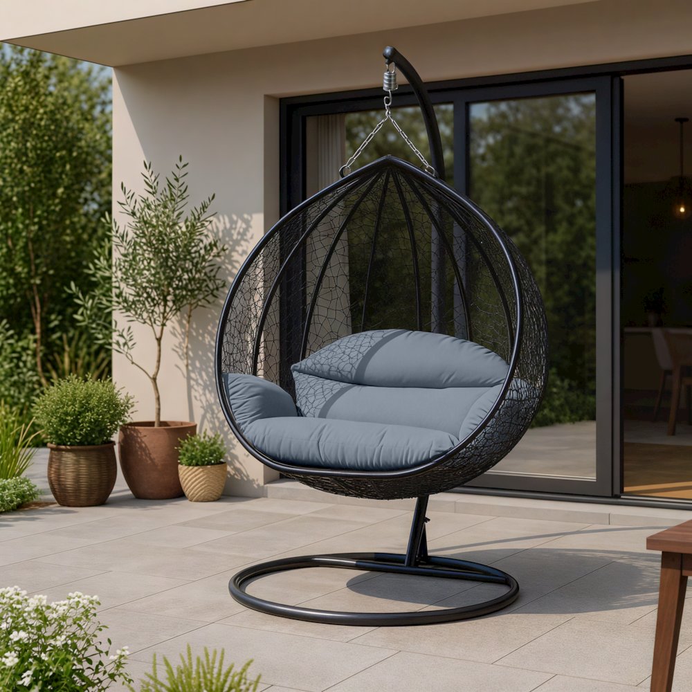 Recluse Collection Modern Outdoor Swing Chair. Picture 20