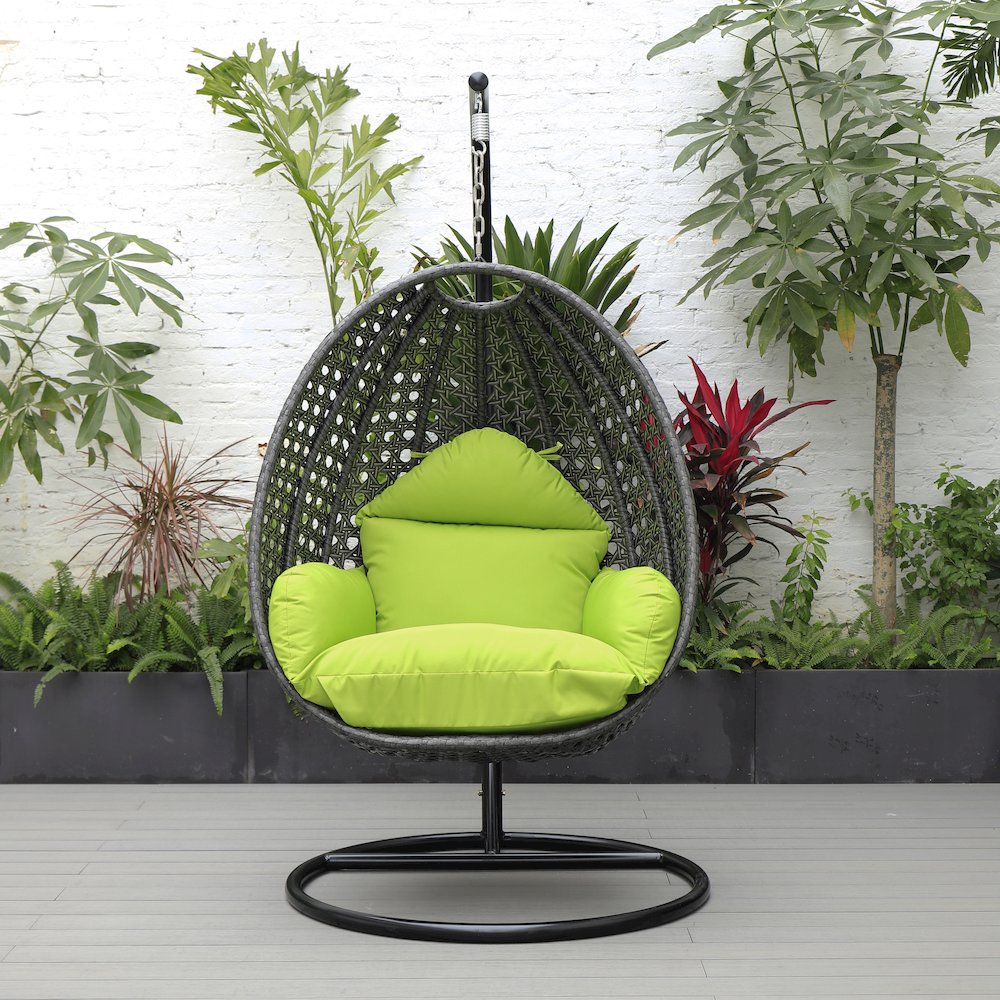 Charcoal Wicker Hanging Egg Swing Chair. Picture 6