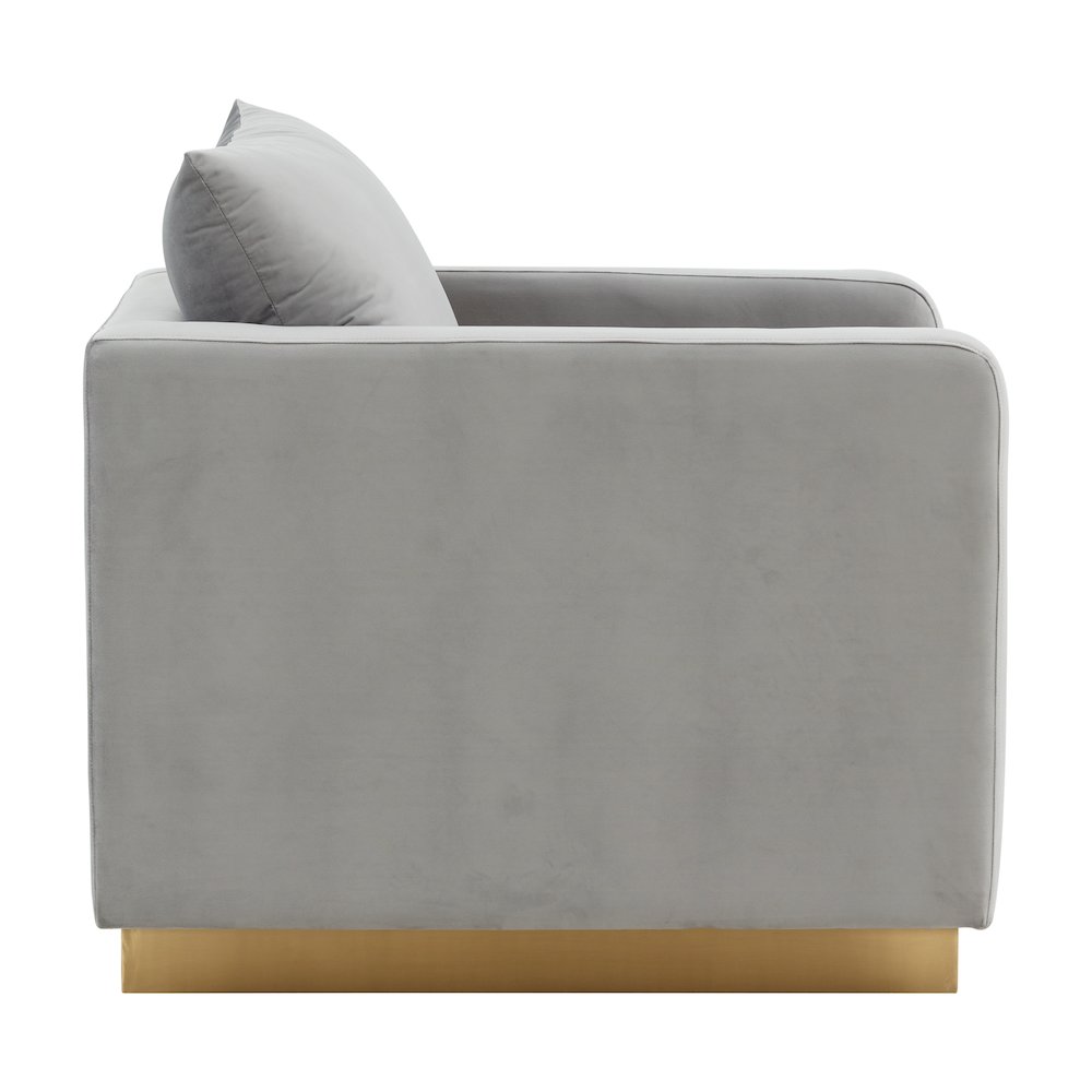Nervo Velvet Accent Armchair With Gold Frame. Picture 6