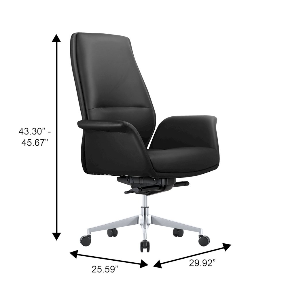 Summit Series Office Chair In Black Leather. Picture 5