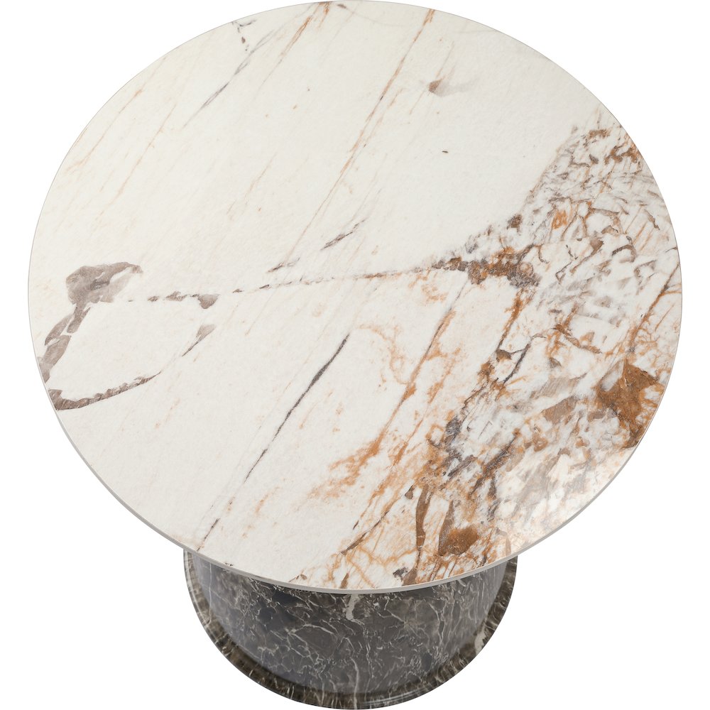 Oslo Collection Modern End Table In Marbled Brown. Picture 8