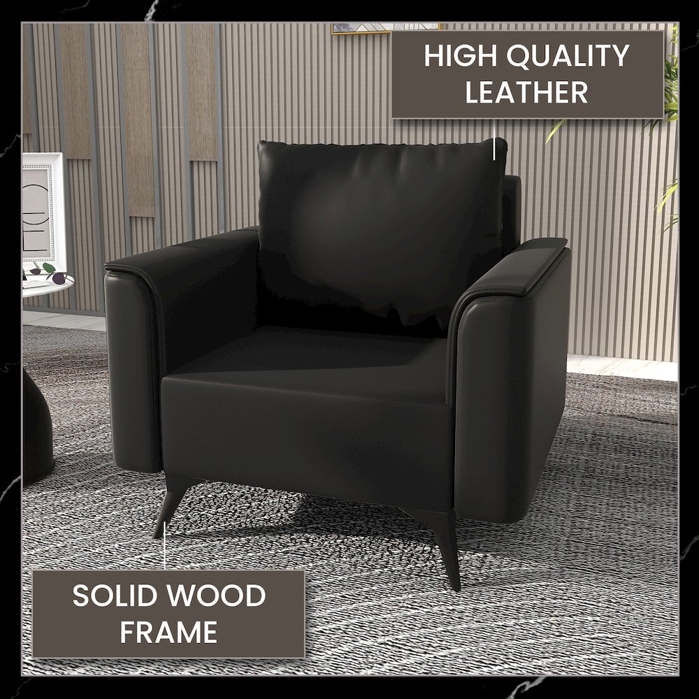 Rusk Collection Modern Single Seater Sofa In Black. Picture 3