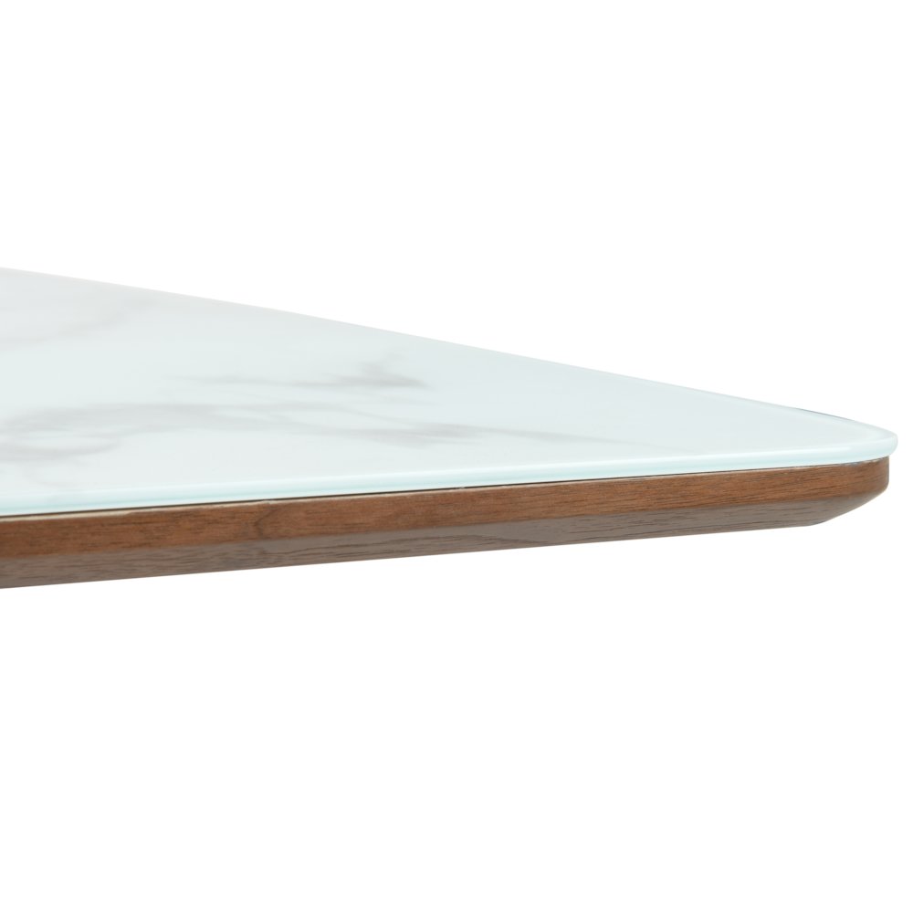 Modern Dining Wooden Square Dining Table Walnut With Marbled Top. Picture 8