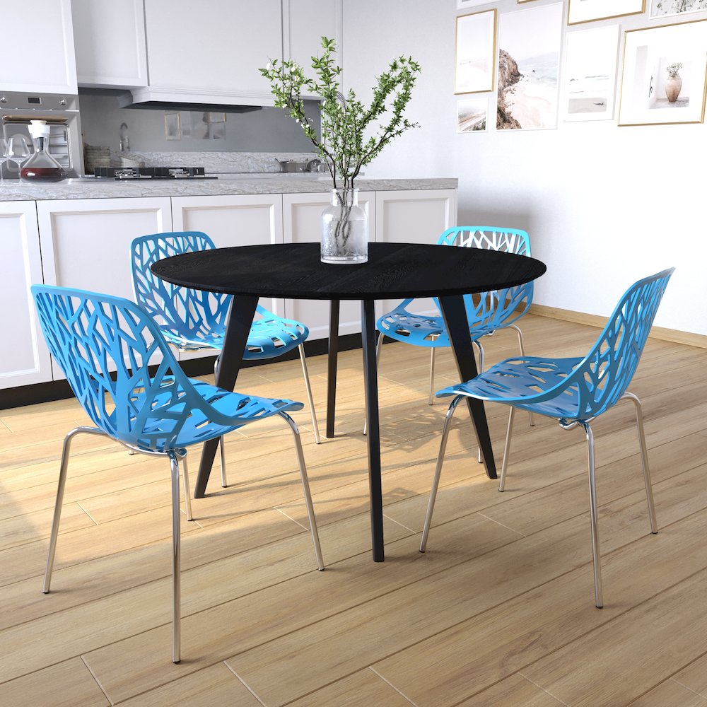 Modern Asbury Dining Chair w/ Chromed Legs. Picture 11