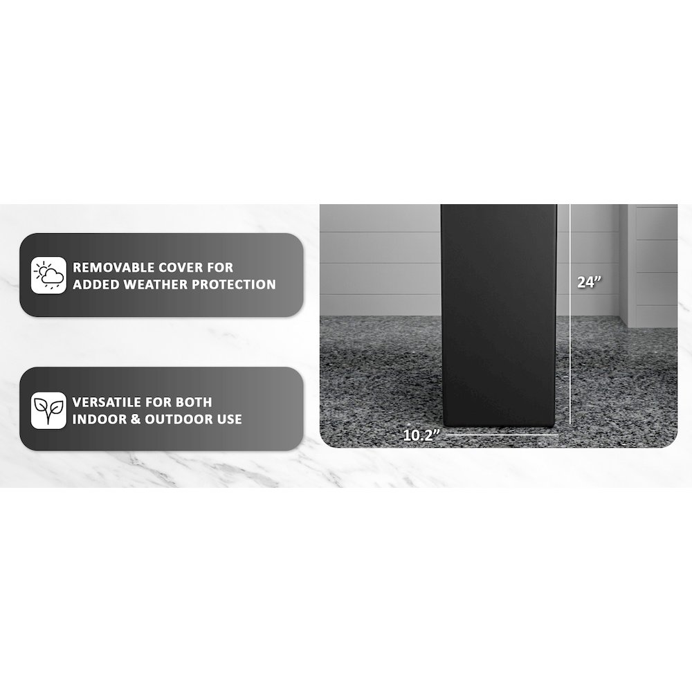 Terra Series Poly Stone Planter in Black 10.2" x 10.2" 23.6" High. Picture 3
