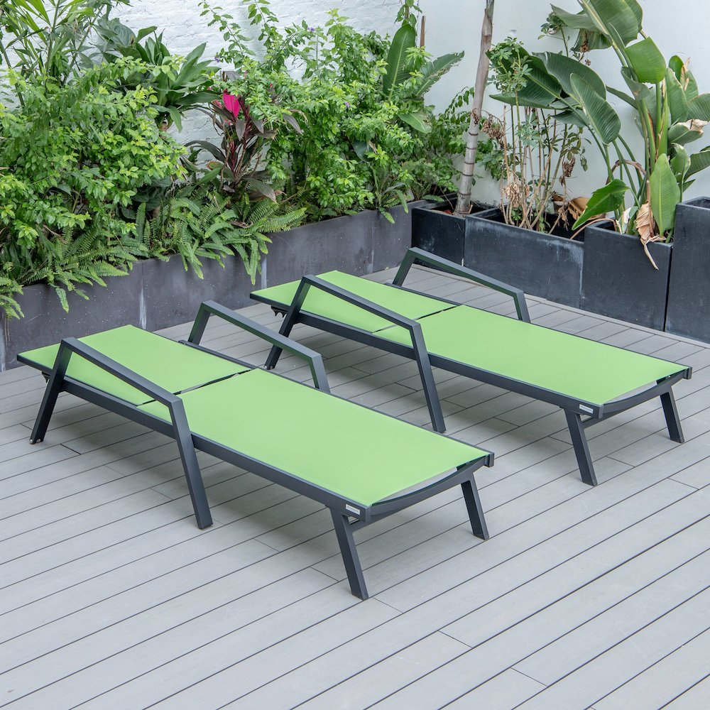 Marlin Patio Chaise Lounge Chair in Green. Picture 2