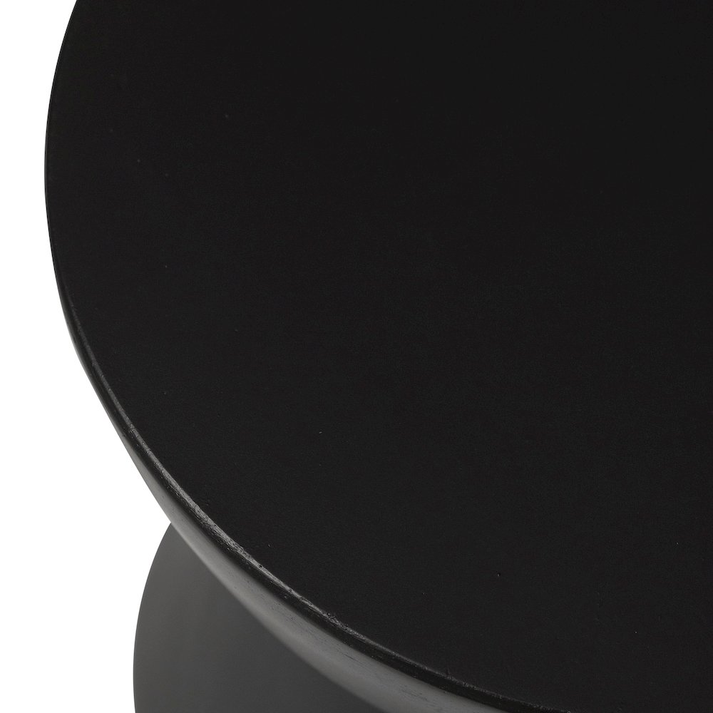 Loft Collection Fiberglass Outdoor Side Table in Black. Picture 11