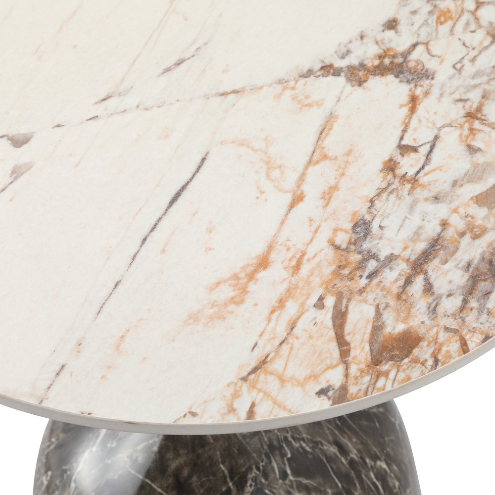 Oslo Collection Modern End Table In Marbled Brown. Picture 13