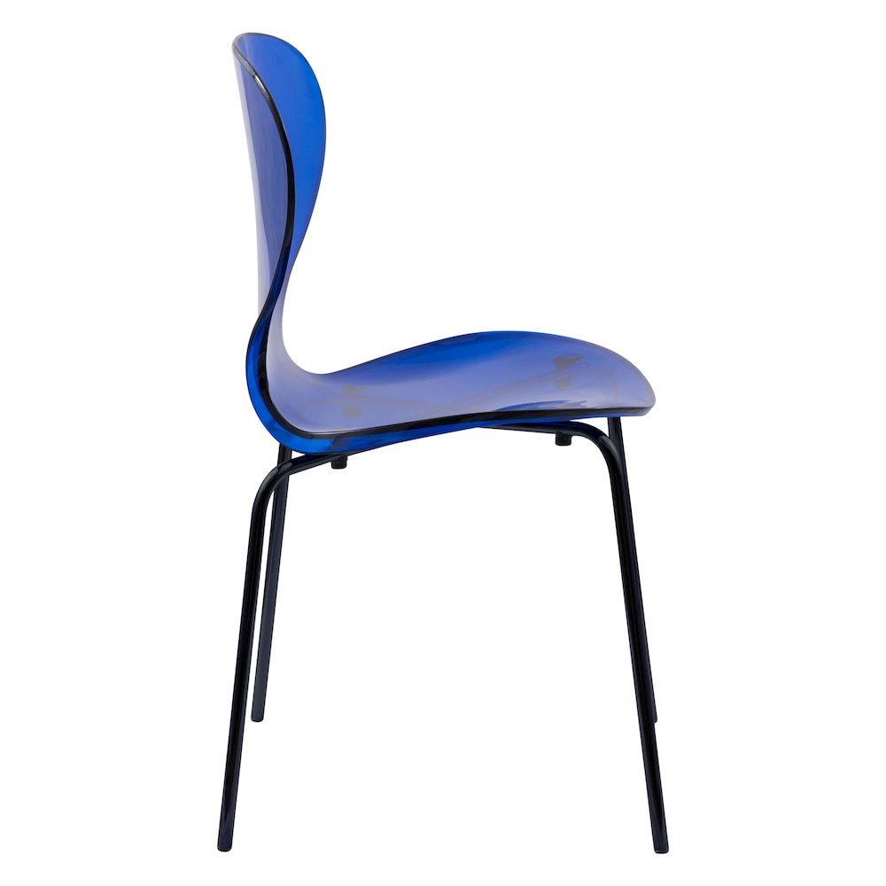 Modern Oyster Transparent Side Chair in Black Base set of 2. Picture 16