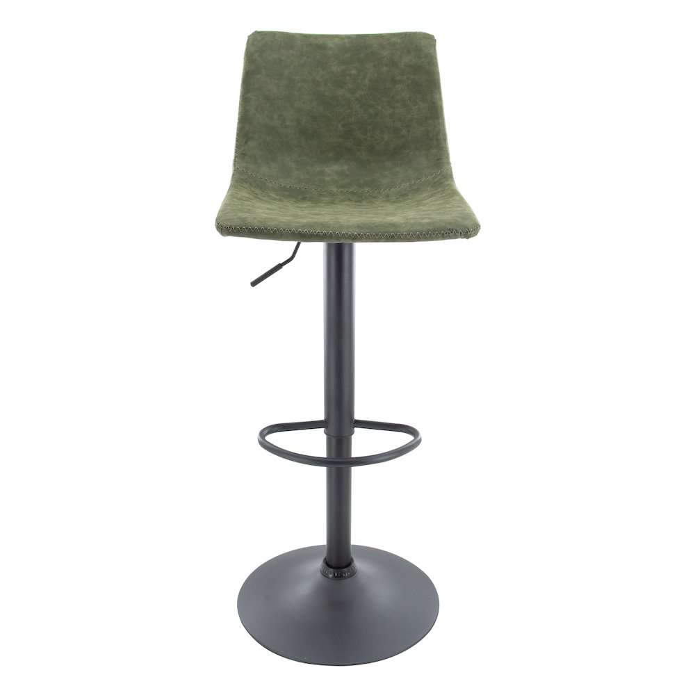 Tilbury Modern Adjustable Bar Stool in Olive Green. Picture 3