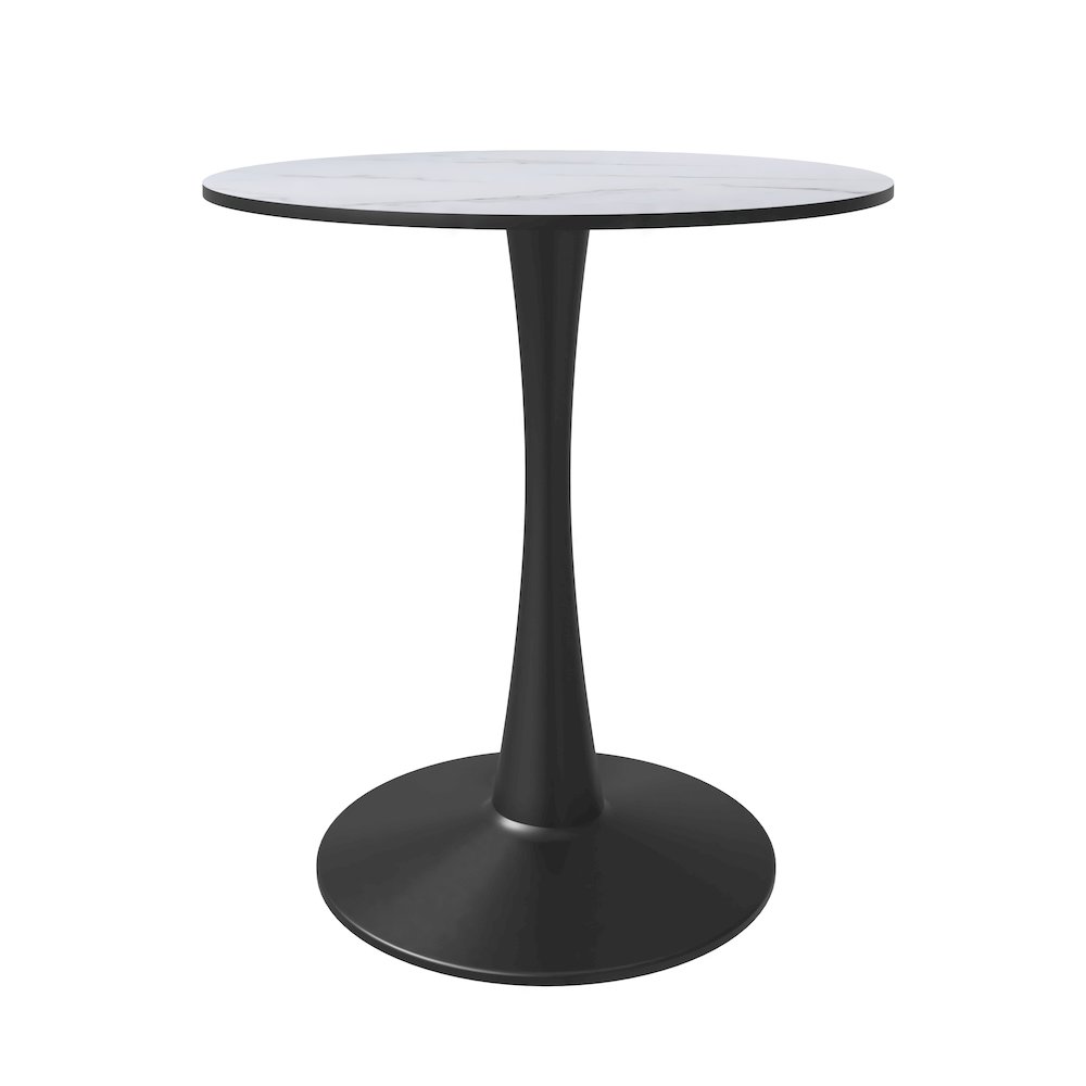 Leisyremod Bristol 27" Round Dining Table Black base with White top. Picture 2