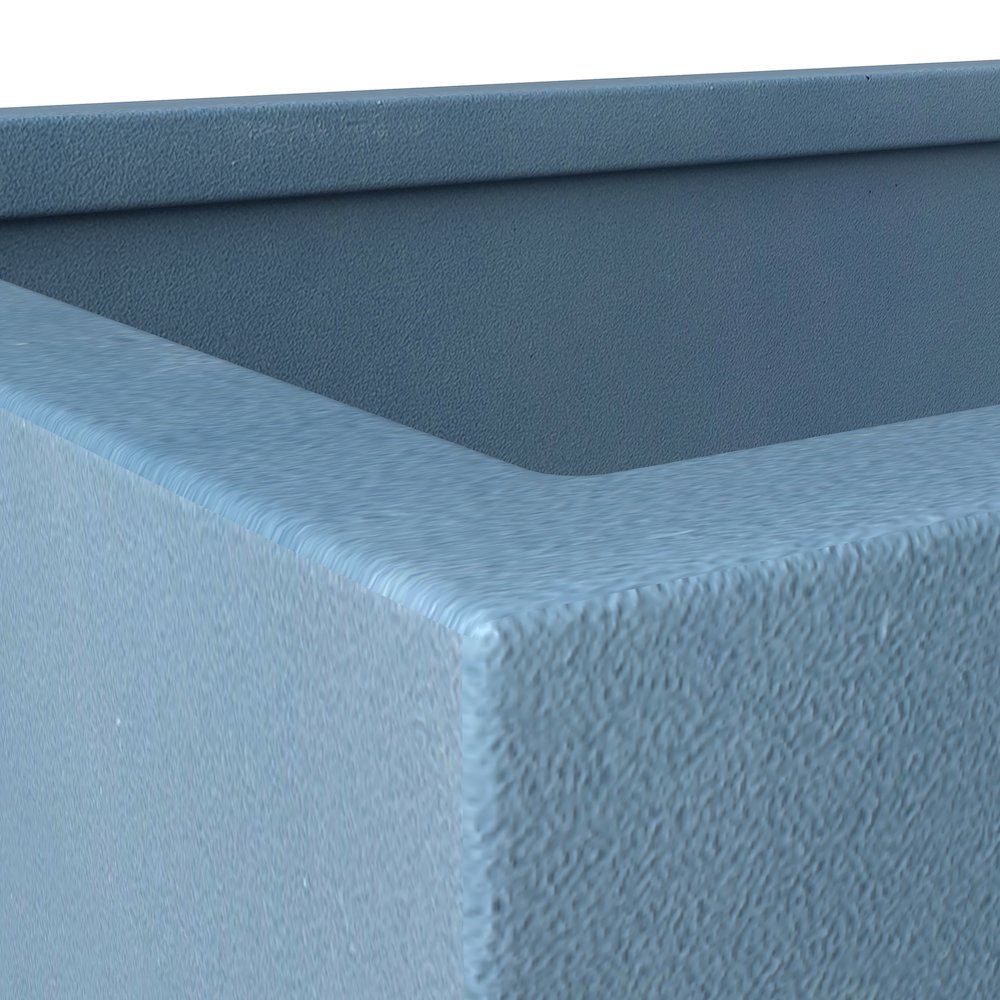 Bloom Series Poly Stone Planter 9" , 19.7" Long In Aged Concrete. Picture 8