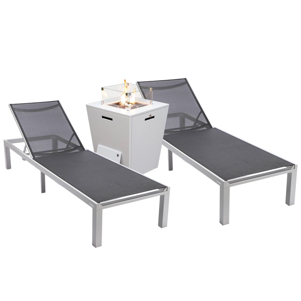 Marlin Modern Aluminum Outdoor Patio Chaise Lounge Chair. Picture 1