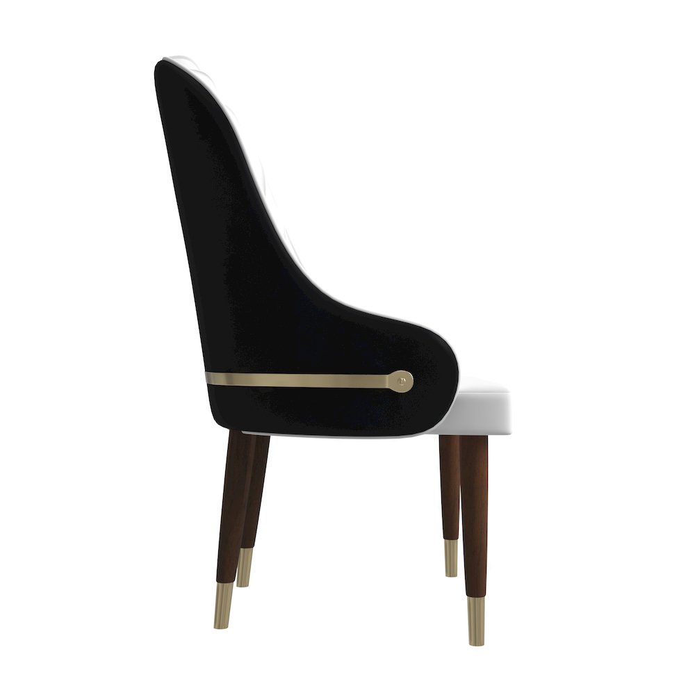 Elara Collection Wooden Dining Chair in Black/White. Picture 25
