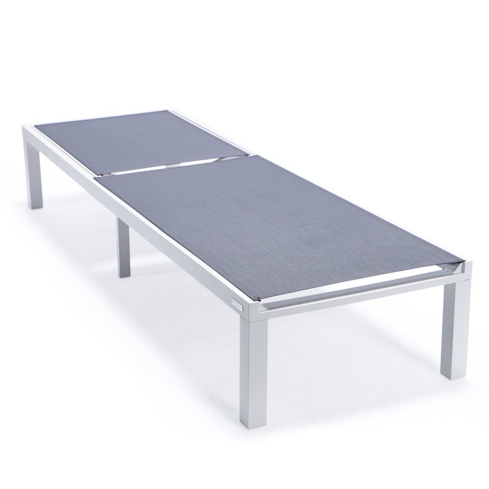 Marlin Modern White Aluminum Outdoor Patio Chaise Lounge Chair. Picture 19