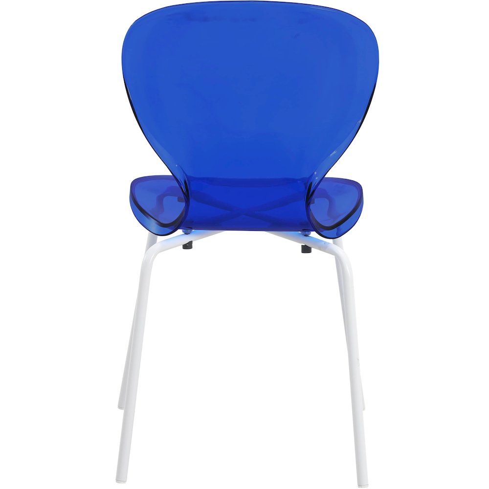 Modern Oyster Transparent Side Chair in White Base Set of 4. Picture 9