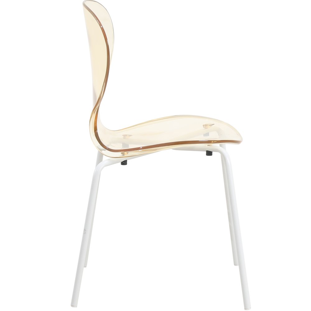 Modern Oyster Transparent Side Chair in White Base. Picture 10