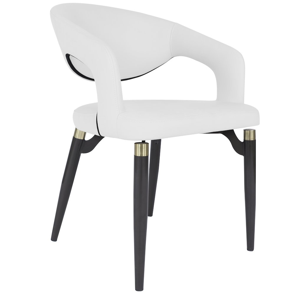 Entice Collection Modern Dining Chair in White. Picture 2