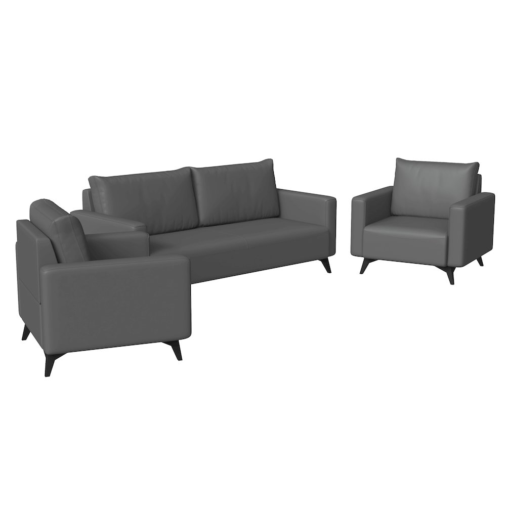 Inno Collection Sofa Set, 2 Single Seaters, and 3 seater In Grey. Picture 1