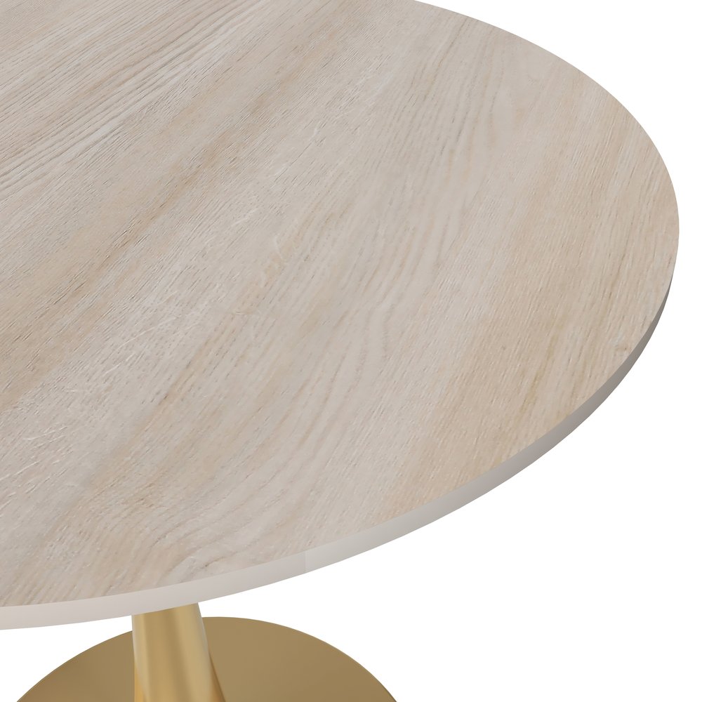Bristol 24" round dining table Gold base with marbled MDF top. Picture 5