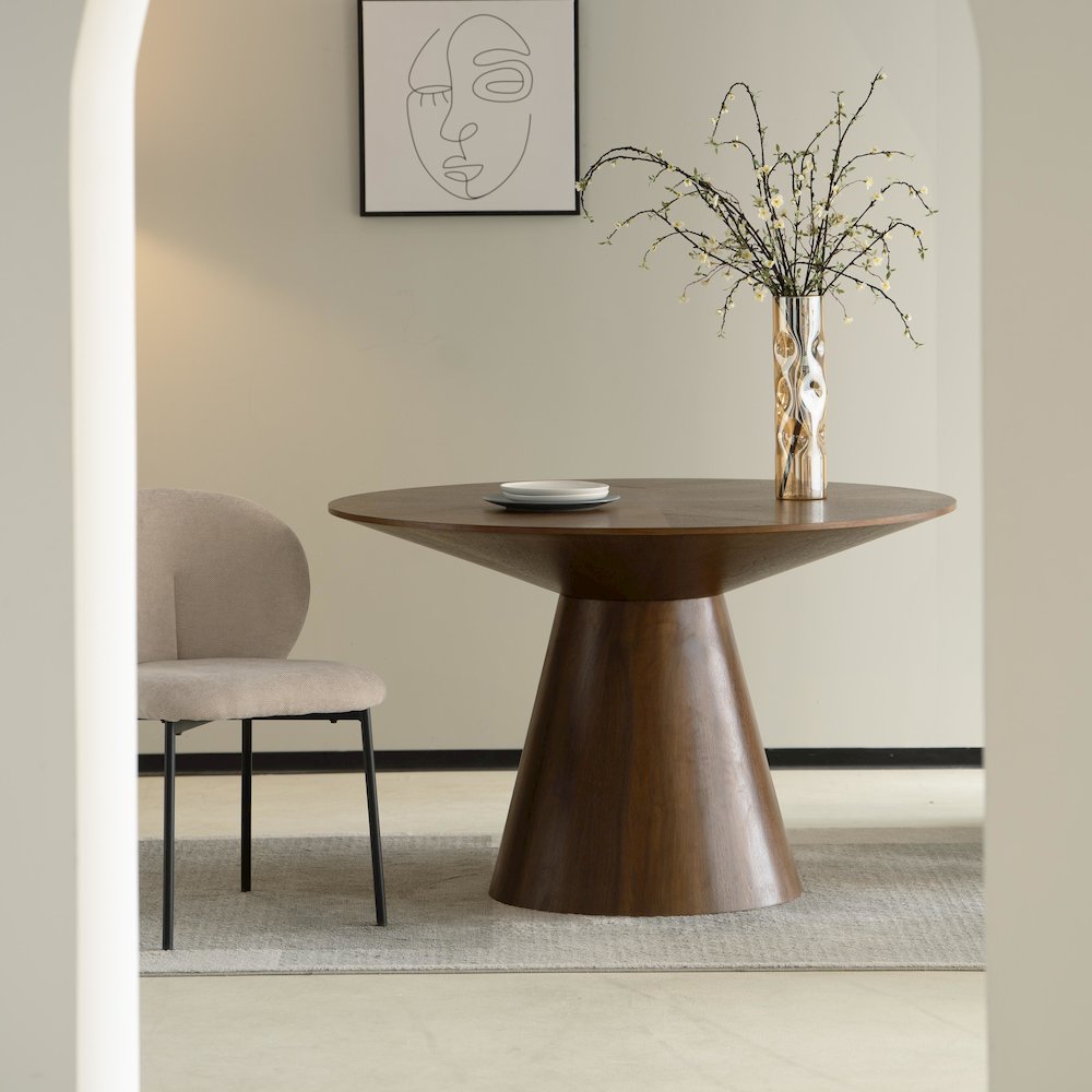 Fynix Collection Modern Dining Table In walnut. Picture 5