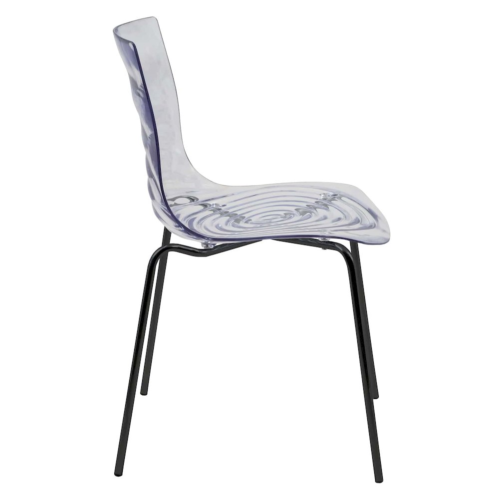 Astor Modern Dinin Chair, Single Chair, Black Base with Clear Seat Set of 4. Picture 11