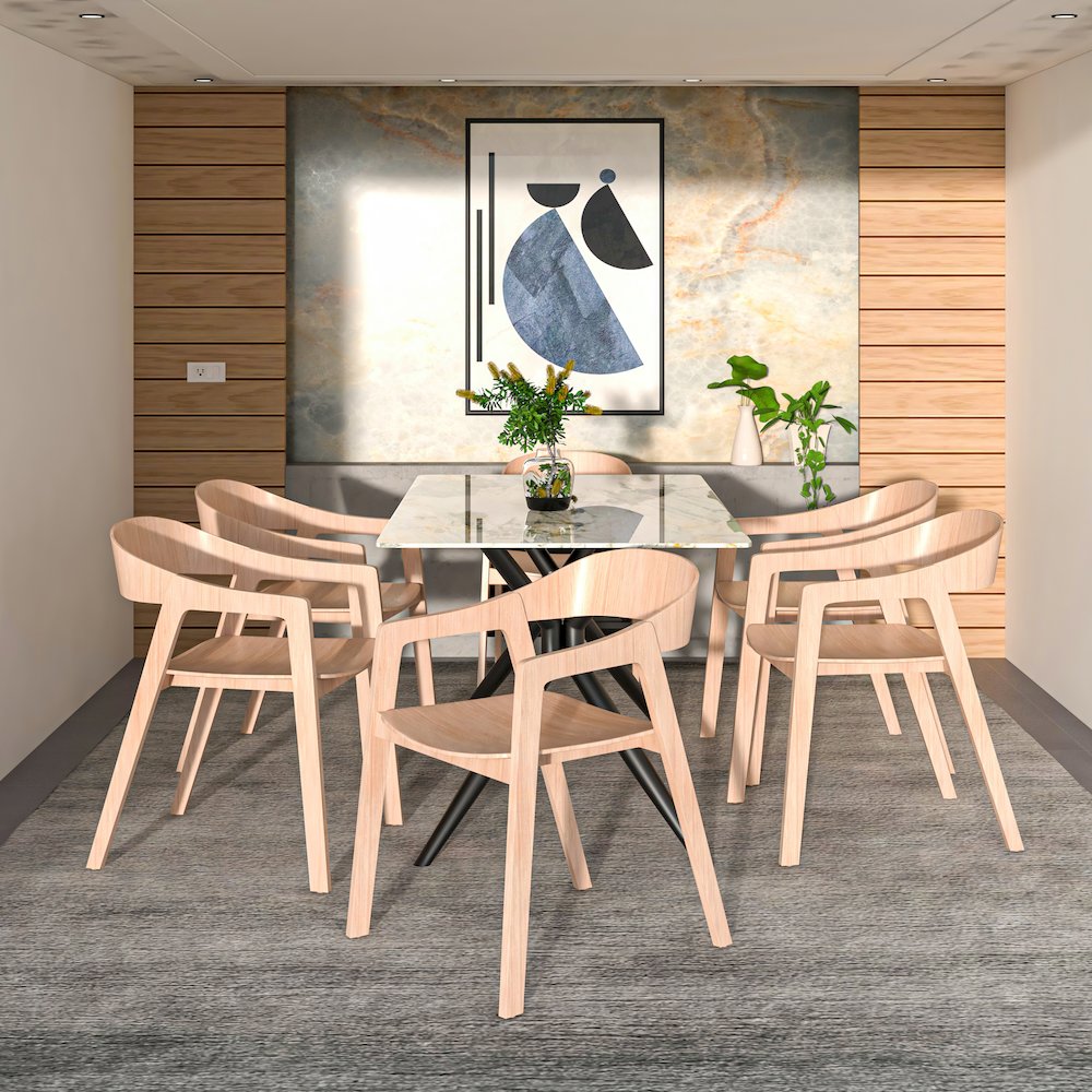Rivo Collection Elegant Dining Chair in Natural Wood. Picture 10