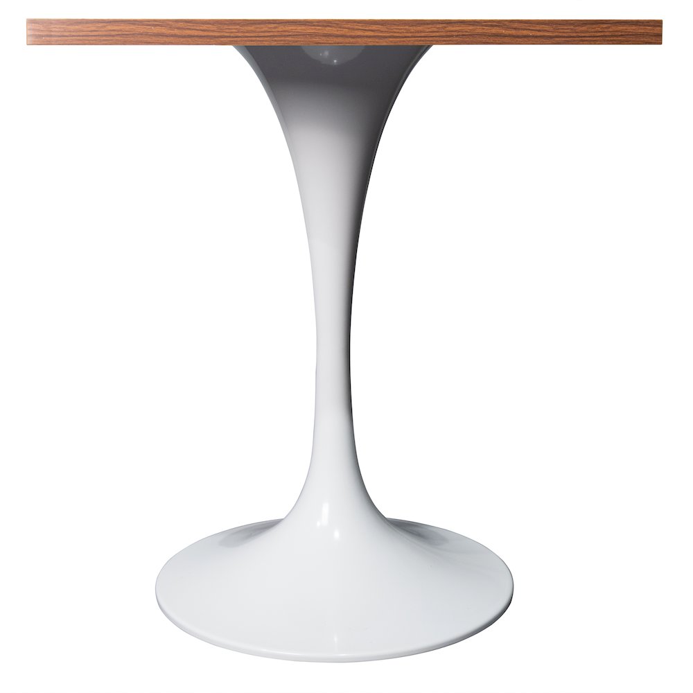 Verve Collection 24 Square Dining Table, White Base with Dark Maple MDF Top. Picture 8