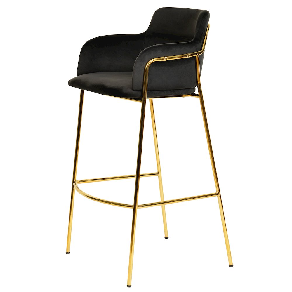 Axis Collection Modern Gold Bar height Chair in Black. Picture 10
