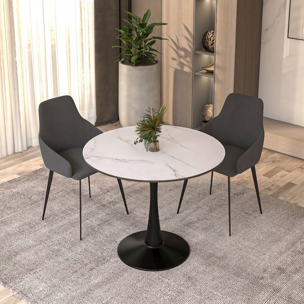 Bristol Mid-Century Modern Round Dining Table. Picture 7