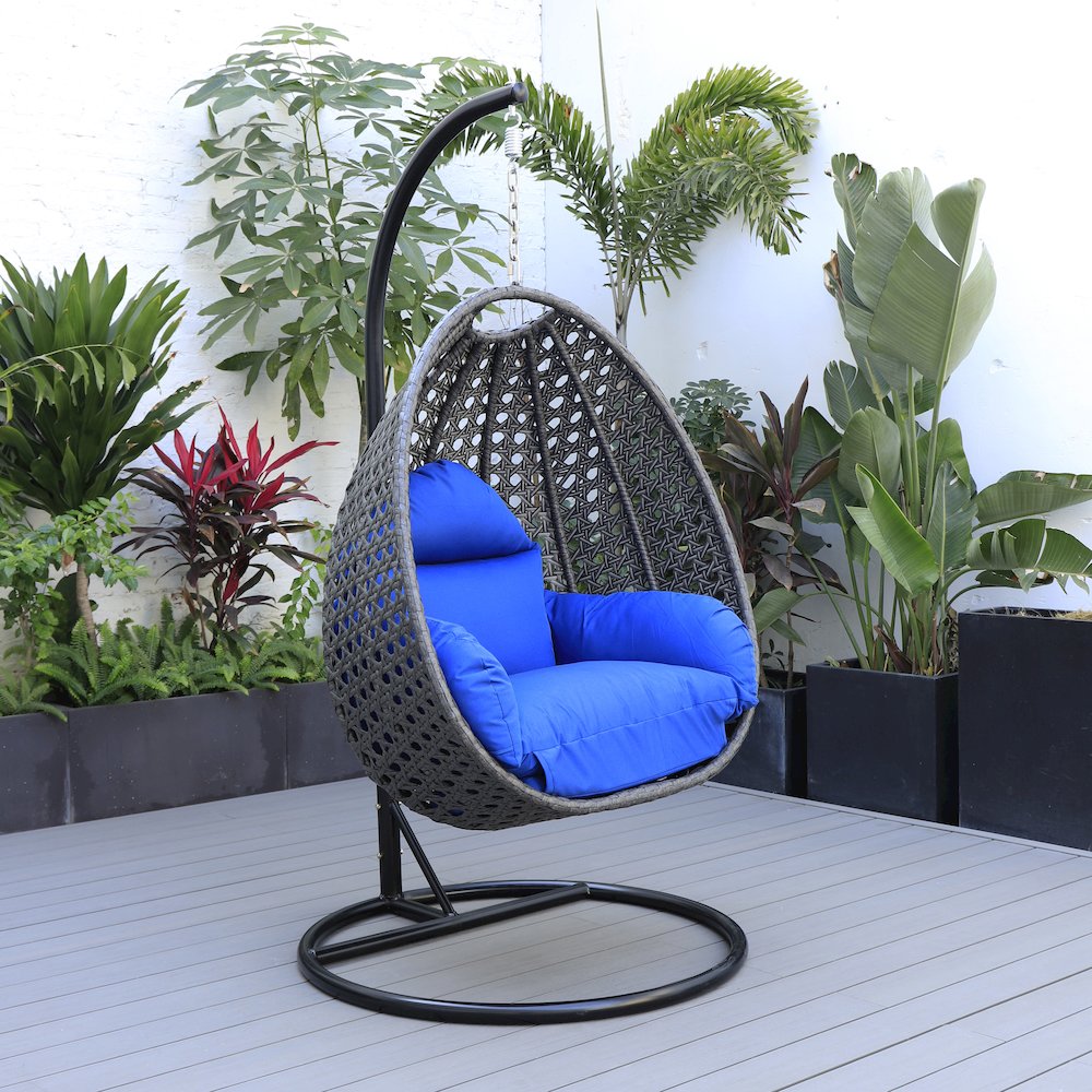 Charcoal Wicker Hanging Egg Swing Chair. Picture 2