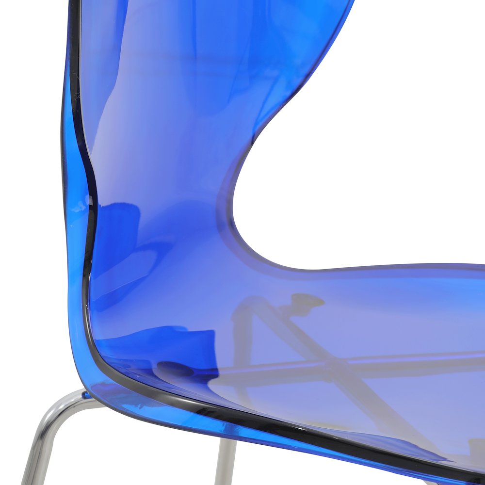 Oyster Acrylic Barstool in Transparent Blue. Picture 10